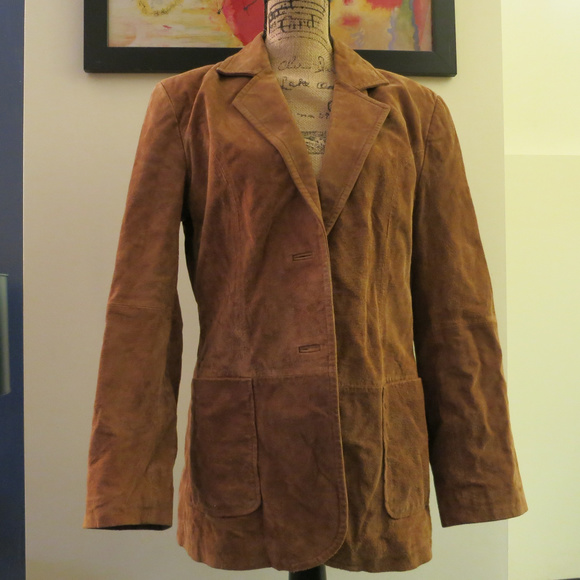 St Johns Bay Brown Suede Dress Jacket 